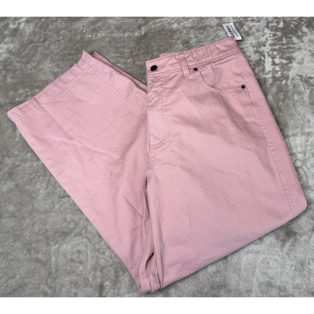 Old Navy Pink Cotton Chino Extra High Rise Barrel Leg Pants Womens Size 6 NWT